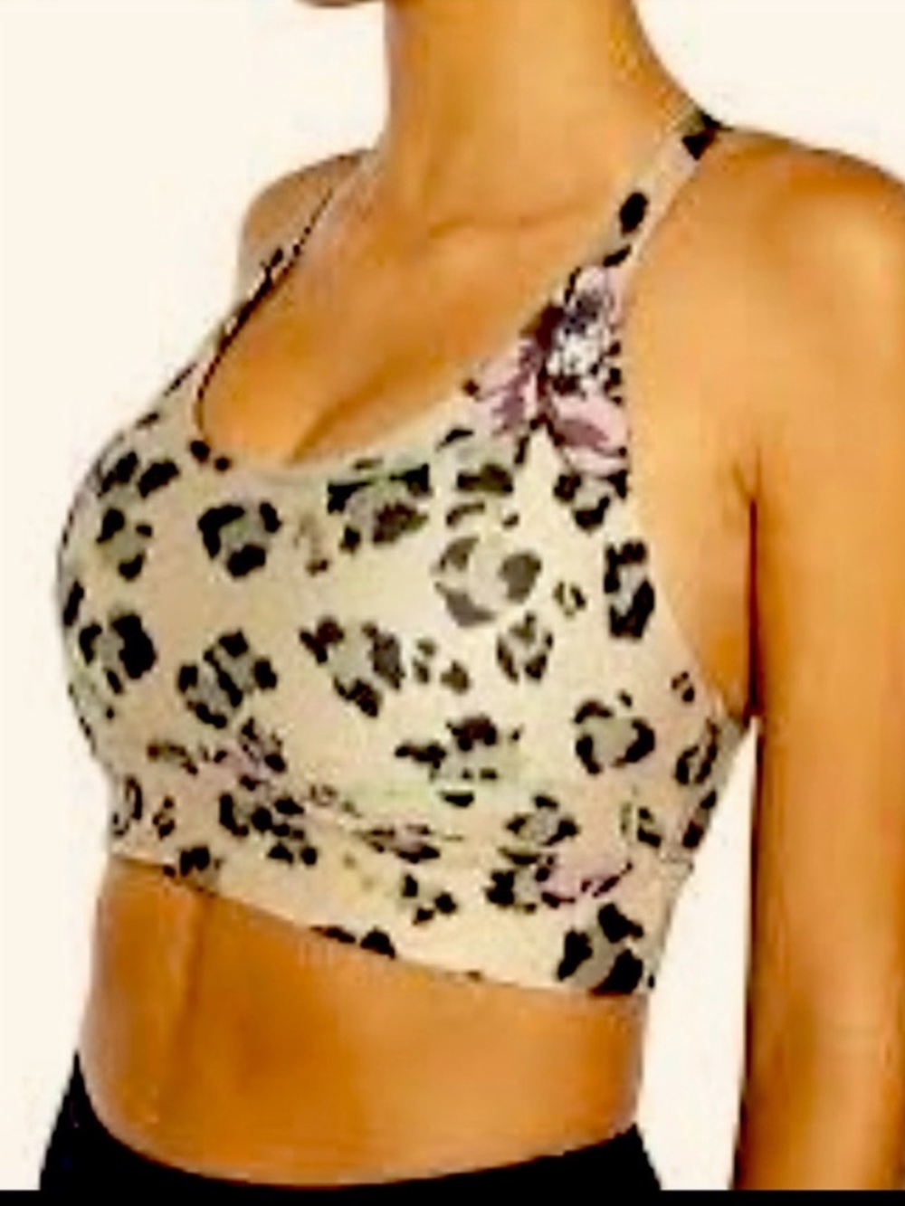 NWT Marika Valerian Leopard Floral Sports Bra